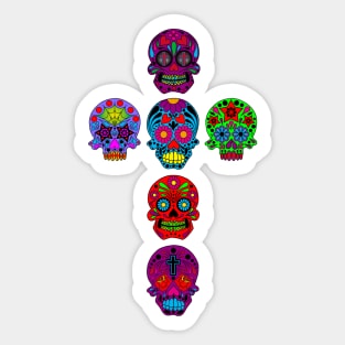 Sugar Skull Cross Sticker